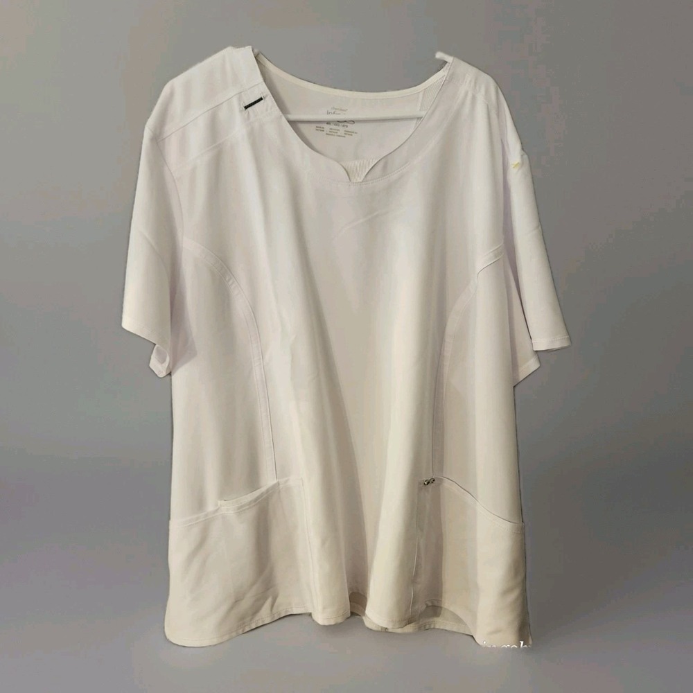 Cherokee Infinity Scrubs Top‎ Round Neck 2624A WTPS White 4XL New With Tags